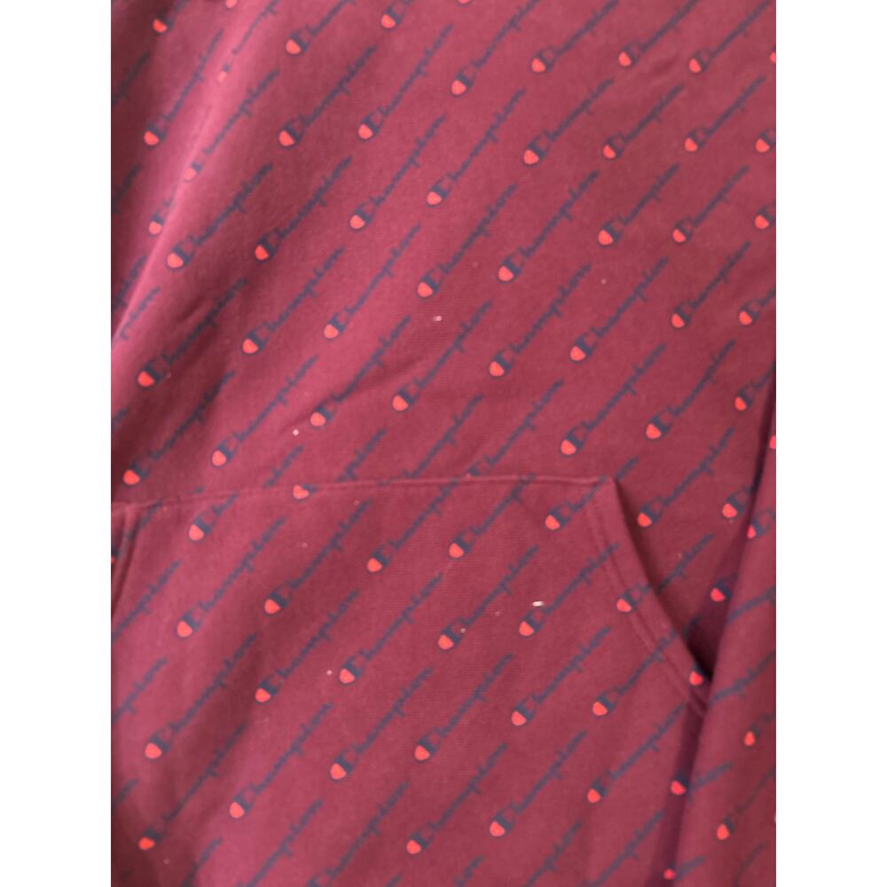 Champion XL burgundy hoodie with logo pattern - Picture 2 of 5